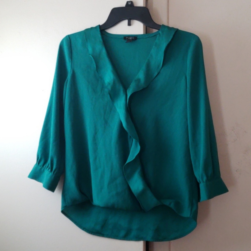 Ann Taylor Green Blouse Size XSP